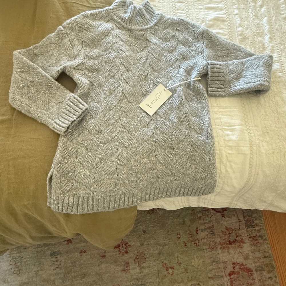Joie Gray Cable Knit Sweater NWT